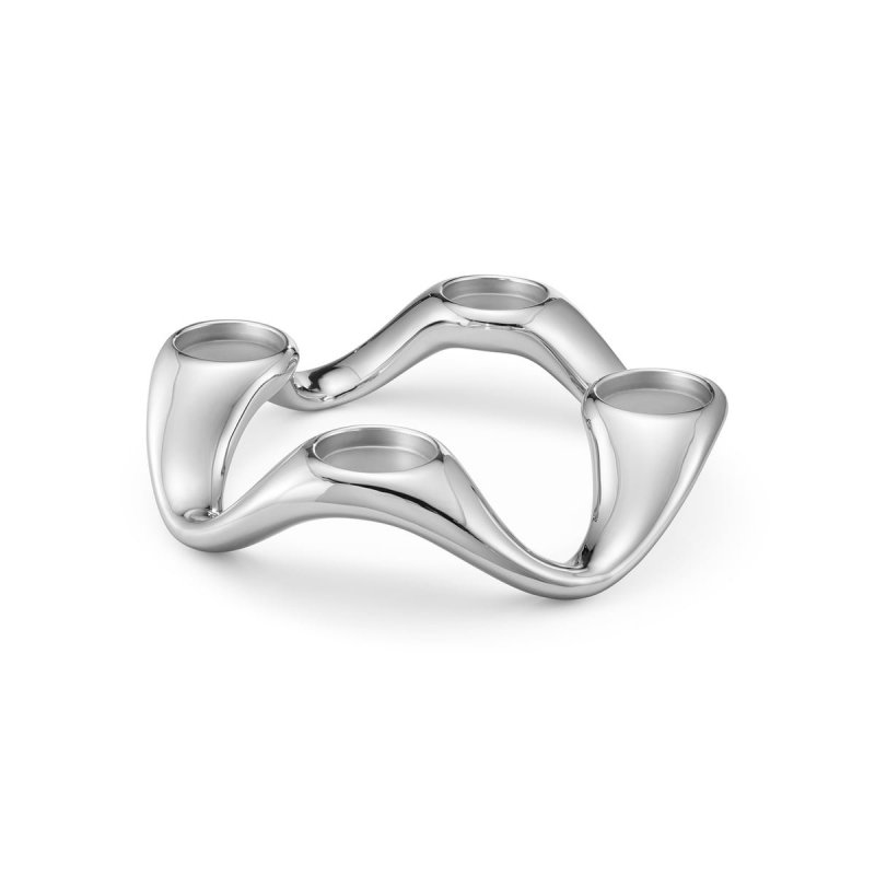Georg Jensen COBRA Świecznik Czteroramienny - Srebrny Polerowany