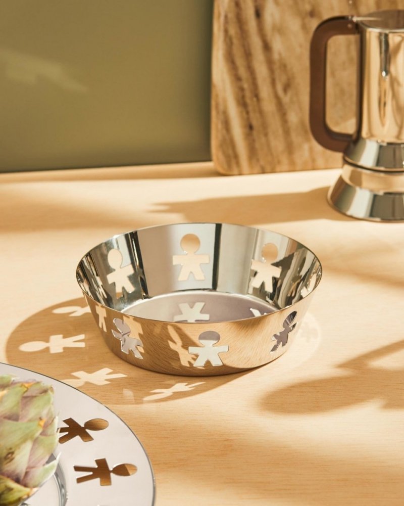 A di Alessi GIROTONDO Kosz na Owoce 18 cm Stal Polerowana