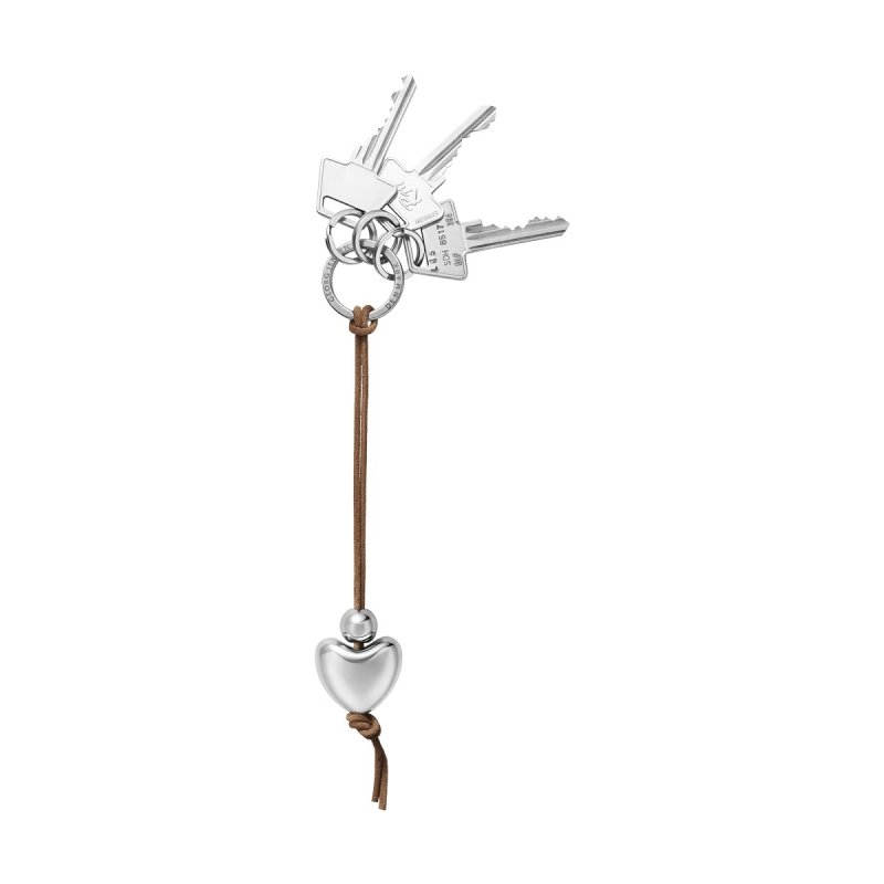 Georg Jensen HEART Brelok do Kluczy na Skórzanym Sznurku / Serce