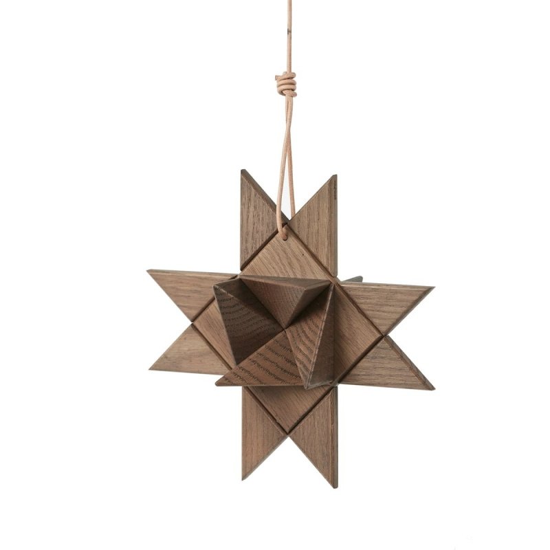 boyhood CHRISTMAS Zawieszka Świąteczna - Drewniana Gwiazda Fröbelstar 20 cm Ciemny Dąb