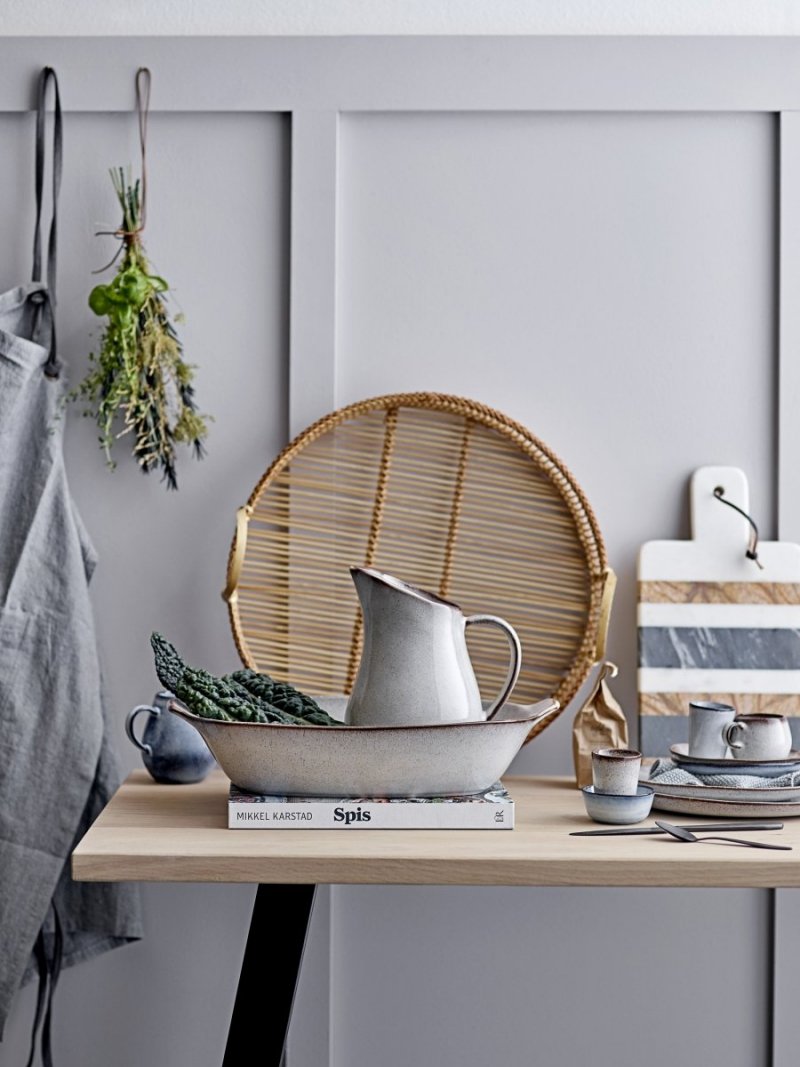 Bloomingville COZY Biurko 55 x 145 cm Czarne / Blat Dębowy