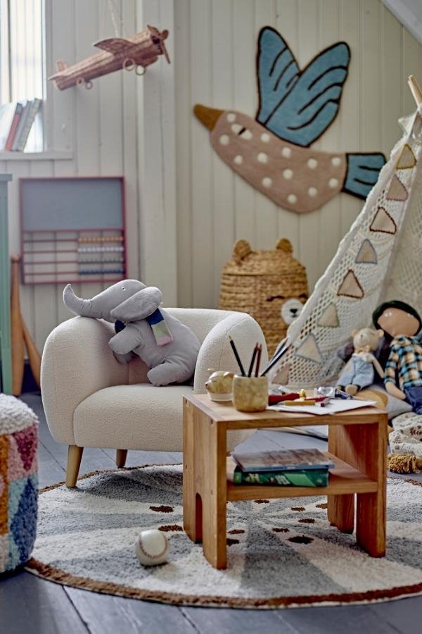 Fotel Bloomingville MINI Cade z tkaniną bouclé
