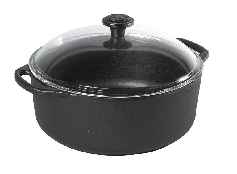 Skeppshult Tradition - Garnek Żeliwny ze Szklaną Pokrywką 5,5 l