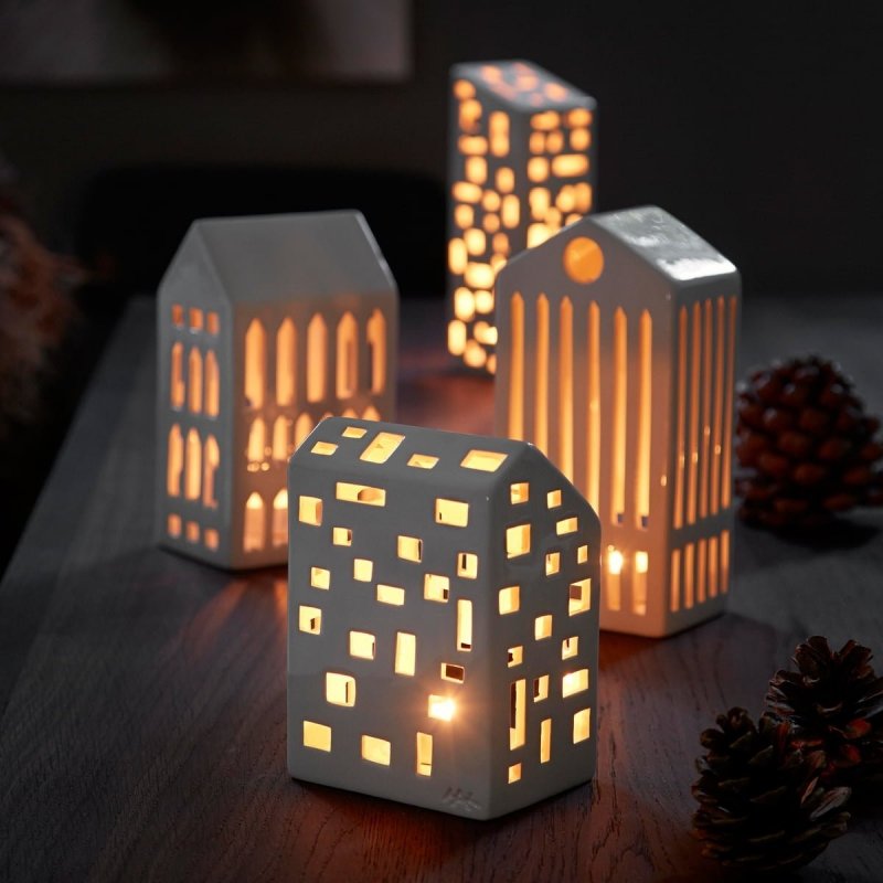 Kähler URBANIA Świecznik Tealight - Domek Biały - Church 