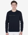 Bluza męska Equestro interlock crewneck navy