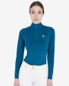 Equestro koszulka z długim rękawem, petro/white, roz. L