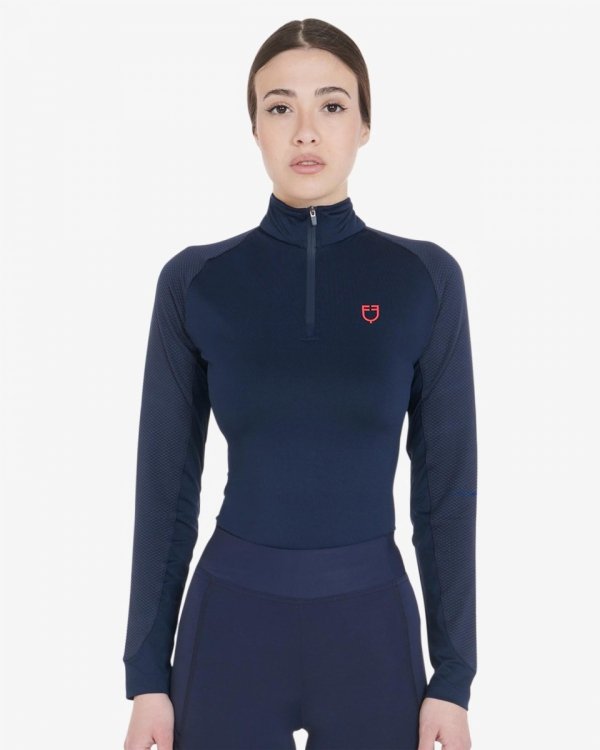 Equestro koszulka z długim rękawem, navy/red, roz. S