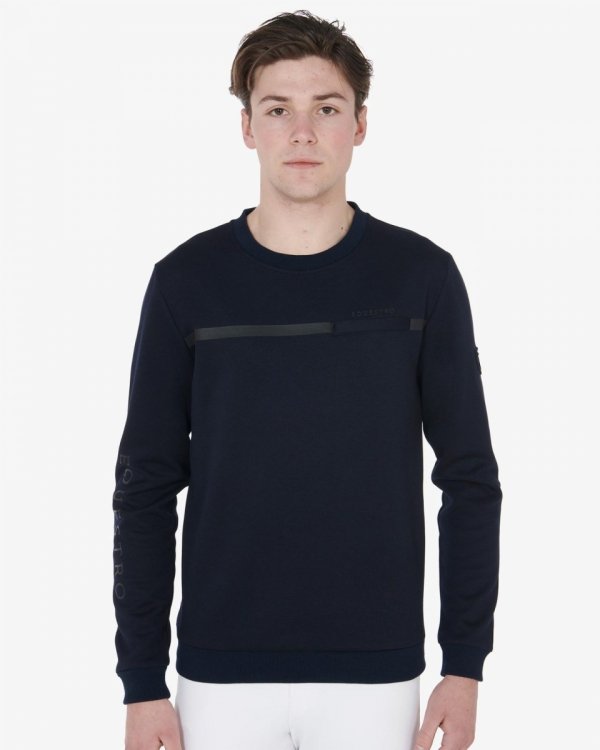 Bluza męska Equestro interlock crewneck navy