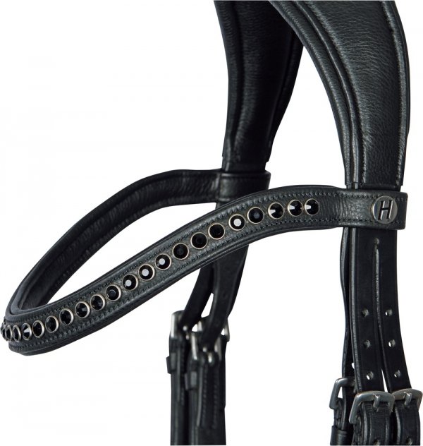 Ogłowie Nero Soft z miękkiej skóry Full czarne wykończenie Harrys Horse