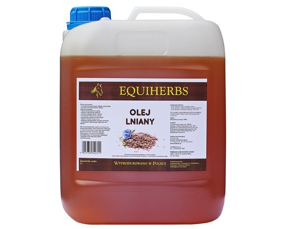 Olej lniany dla koni EQUIHERBS 5l