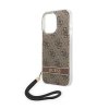 Guess 4G Print Cord - Etui ze smyczką iPhone 14 Pro Max (brązowy)