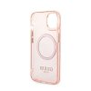 Guess Gold Outline Translucent MagSafe - Etui iPhone 14 Plus (różowy)