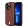 BMW Leather Diamond Pattern MagSafe - Etui iPhone 14 Pro (burgundowy)