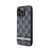 DKNY Leather Checkered Mono Pattern & Printed Stripes - Etui iPhone 14 Pro Max (czarny)