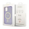 Guess Glitter Gold MagSafe - Etui iPhone 14 (Purpurowy)