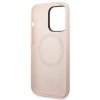 Guess Silicone Logo Plate MagSafe - Etui iPhone 14 Pro Max (różowy)