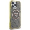 Guess IML Metal Glitter 4G Circle Triangle MagSafe - Etui do iPhone 16 Pro (brązowy)
