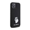 Karl Lagerfeld Silicone Choupette Metal Pin - Etui iPhone 15 Plus (czarny)