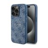 Guess 4G Collection Leather Metal Logo MagSafe - Etui iPhone 15 Pro Max (niebieski)