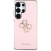Guess Grained Big 4G Logo Small Classic Logo - Etui do Samsung Galaxy S25 Ultra (różowy)
