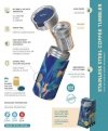 Quokka Boost Coffee Tumbler - Kubek termiczny ze stali nierdzewnej z zaparzaczem 400 ml (Blue Jungle)