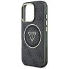 Guess IML Metal Glitter 4G Circle Triangle MagSafe - Etui do iPhone 16 Pro (czarny)