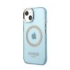 Guess Gold Outline Translucent MagSafe - Etui iPhone 13 (niebieski)