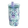 Quokka Mist - Kubek termiczny ze stali nierdzewnej 720 ml ze słomką (Violet Blooms)