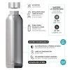 Quokka Solid - Butelka termiczna ze stali nierdzewnej 510 ml (Black Marble)