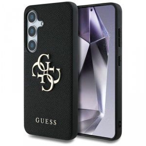 Guess Grained Big 4G Logo Small Classic Logo - Etui do Samsung Galaxy S25+ (czarny)