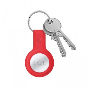 Crong Silicone Case with Key Ring – Etui ochronne brelok do Apple AirTag (czerwony)