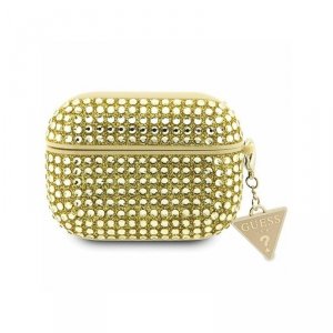 Guess Rhinestone Triangle Charm - Etui AirPods Pro (złoty)