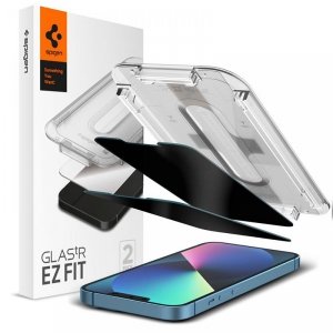 Spigen GLAS.TR EZ FIT Privacy 2-Pack - Szkło hartowane z filtrem prywatyzującym do iPhone 16e / iPhone 14 / iPhone 13 Pro / iPho