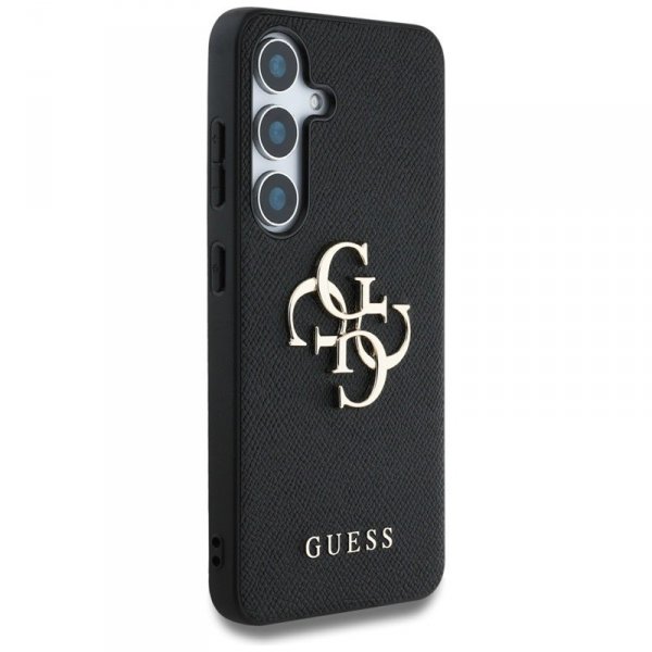 Guess Grained Big 4G Logo Small Classic Logo - Etui do Samsung Galaxy S25+ (czarny)
