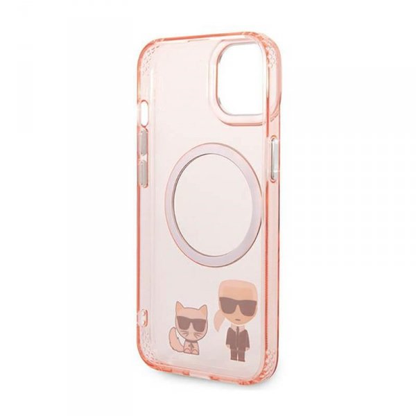 Karl Lagerfeld Karl & Choupette Aluminium MagSafe - Etui iPhone 14 Plus (różowy)