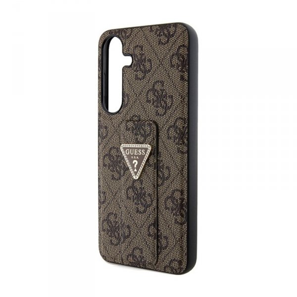 Guess Grip Stand 4G Triangle Strass Logo - Etui Samsung Galaxy S24 (brązowy)