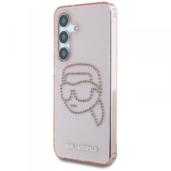 Karl Lagerfeld Rhinestones Karl Head Logo - Etui Samsung Galaxy S25 (różowy)