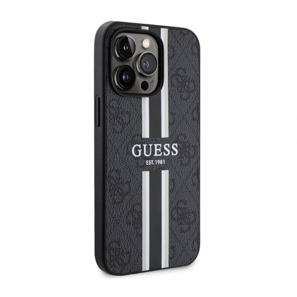 Guess 4G Printed Stripes MagSafe - Etui iPhone 13 Pro Max (Czarny)