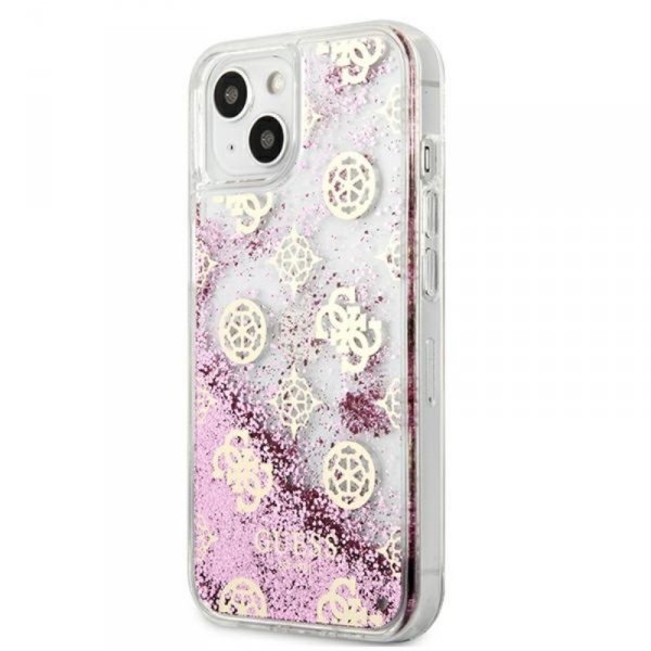 Guess Peony Liquid Glitter - Etui iPhone 13 mini (różowy)