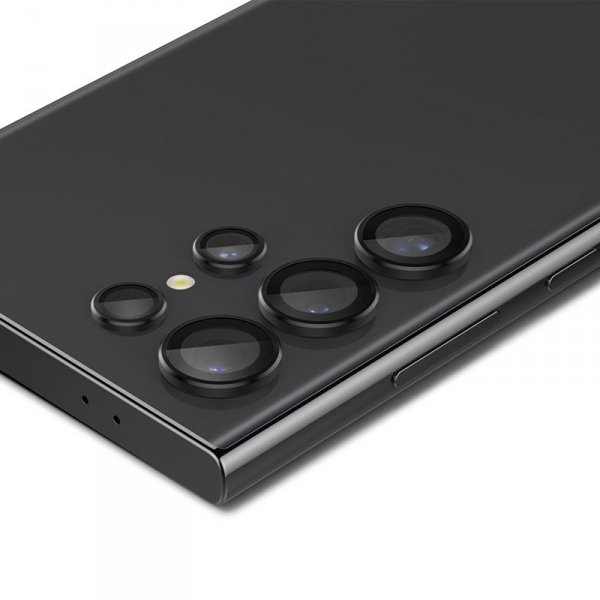 Spigen Optik Pro GLAS.TR EZ Fit Camera Protector 2-Pack - Szkło ochronne na obiektyw do Samsung Galaxy S24 Ultra (2 szt) (Czarny