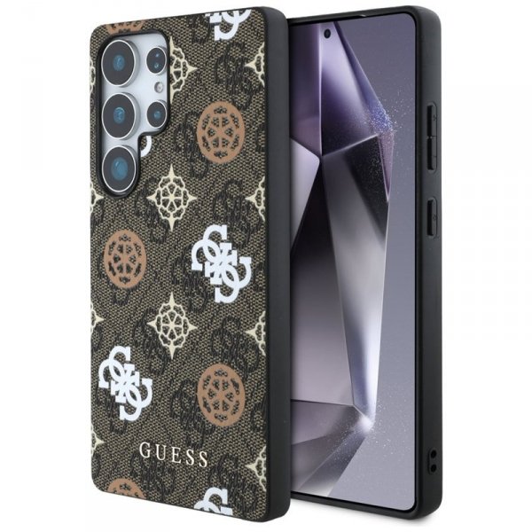 Guess 4G Printed Colored Peony Pattern MagSafe - Etui do Samsung Galaxy S25 Ultra (brązowy)