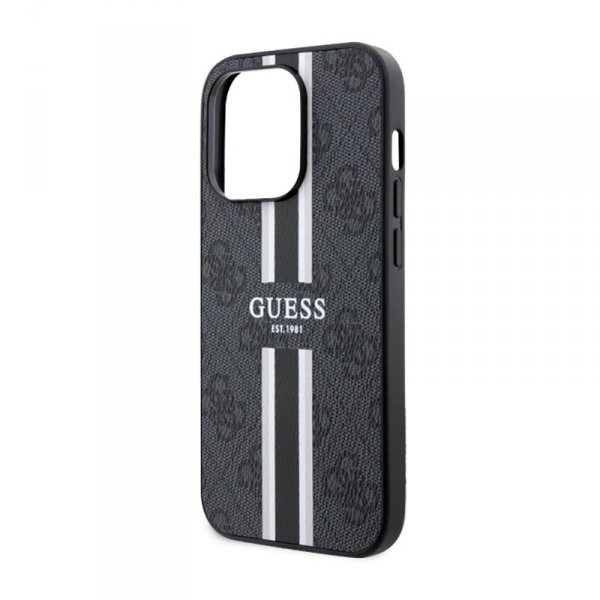 Guess 4G Printed Stripes MagSafe - Etui iPhone 14 Pro Max (Czarny)