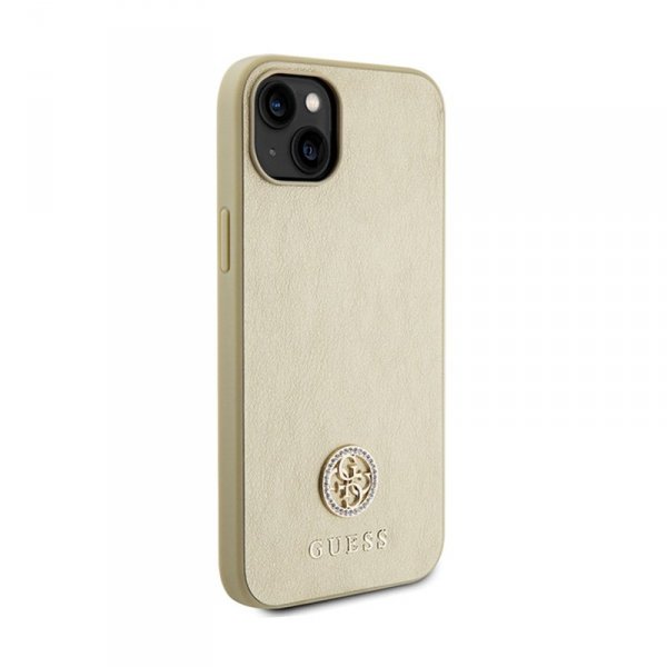 Guess 4G Strass Metal Logo - Etui iPhone 15 (złoty)