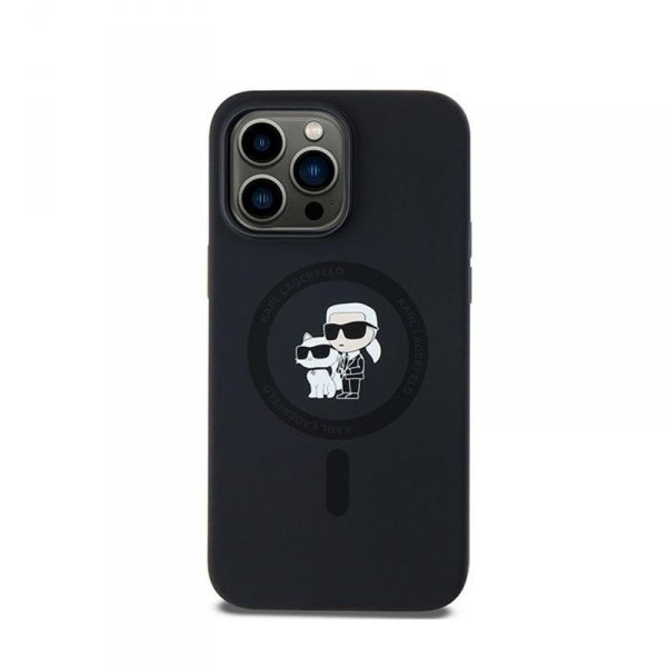 Karl Lagerfeld Silicone Karl & Choupette MagSafe - Etui iPhone 14 Pro (czarny)