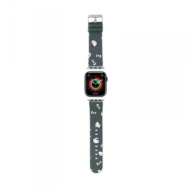 Hello Kitty Heads & Bows Pattern - Pasek do Apple Watch 38/40/41 mm (czarny)