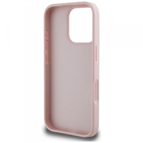 Guess Hot Stamp 4G Pattern Triangle Metal Logo - Etui do iPhone 16 Pro Max (różowy)