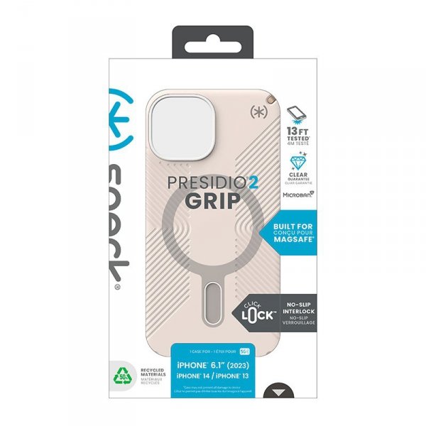 Speck Presidio2 Grip ClickLock & MagSafe - Etui iPhone 16e / iPhone 15 / iPhone 14 / iPhone 13 (Bleached Bone / Heirloom Gold / 