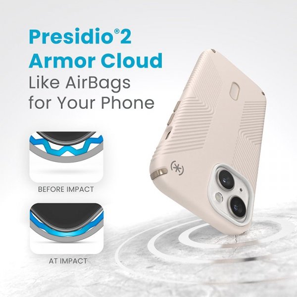 Speck Presidio2 Grip ClickLock & MagSafe - Etui iPhone 16e / iPhone 15 / iPhone 14 / iPhone 13 (Bleached Bone / Heirloom Gold / 
