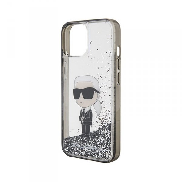 Karl Lagerfeld Liquid Glitter Ikonik - Etui iPhone 15 (przezroczysty)