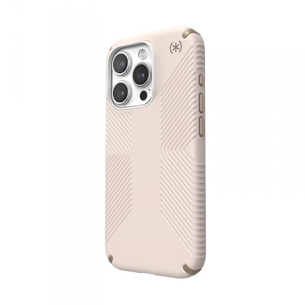 Speck Presidio2 Grip - Etui iPhone 15 Pro (Bleached Bone / Heirloom Gold / Hazel Brown)
